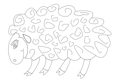 Sheep vector coloring clipart