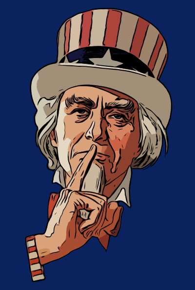 Shhh Uncle Sam clipart