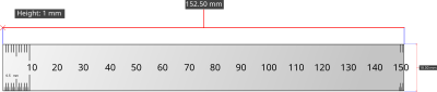 Shinwa 15cm ruler with dimensions clipart