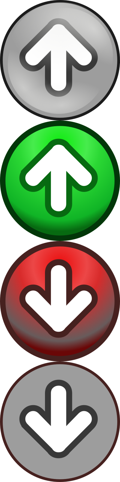 Shiny green/red voting arrows clipart
