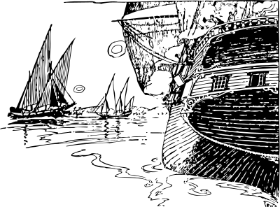 Ship opening fire clipart