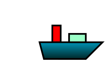 Ship with smoke clipart