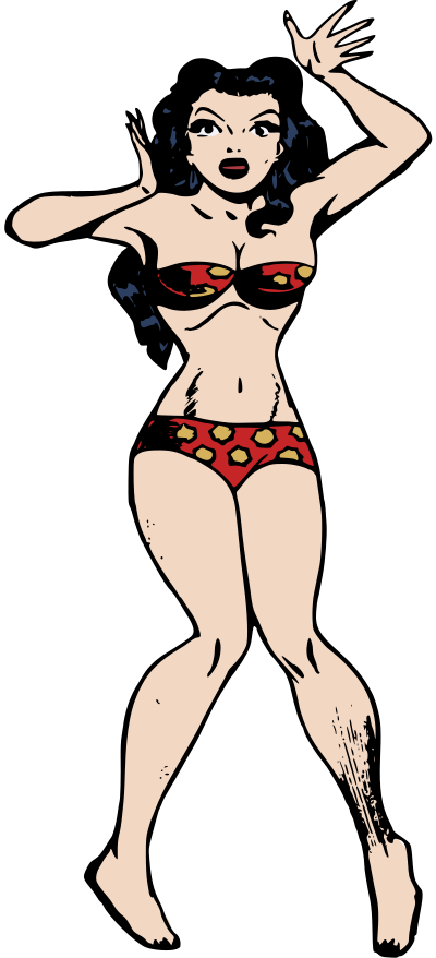 Shocked Bikini Lady clipart