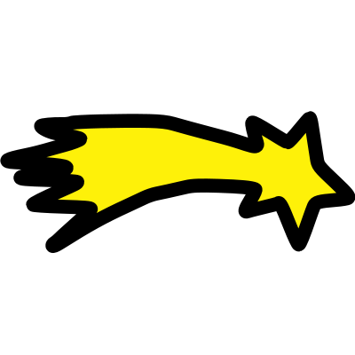 Shooting star with outline clipart
