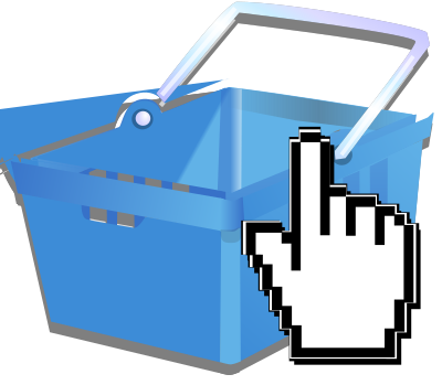 Shopping basket blue clipart