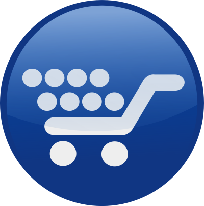 Shopping cart-blue clipart
