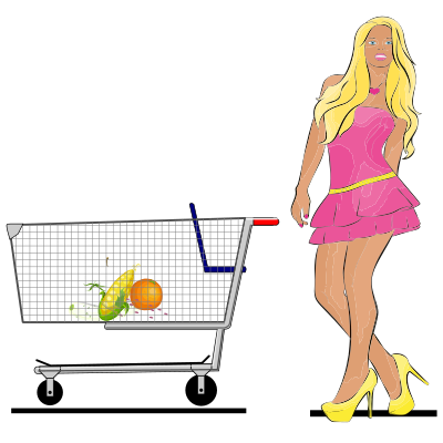 Shopping Cart Lady clipart