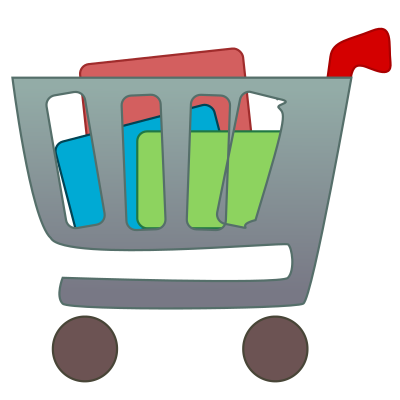 Shopping cart with items clipart