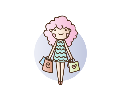 Shopping girl clipart