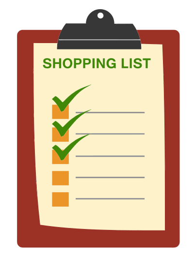 Shopping List Clipboard clipart