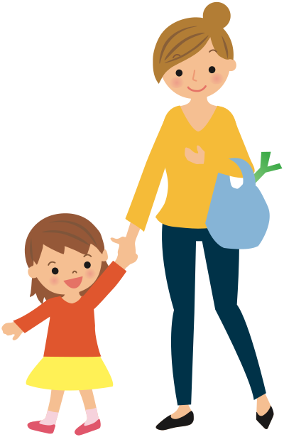 Shopping with Mother clipart
