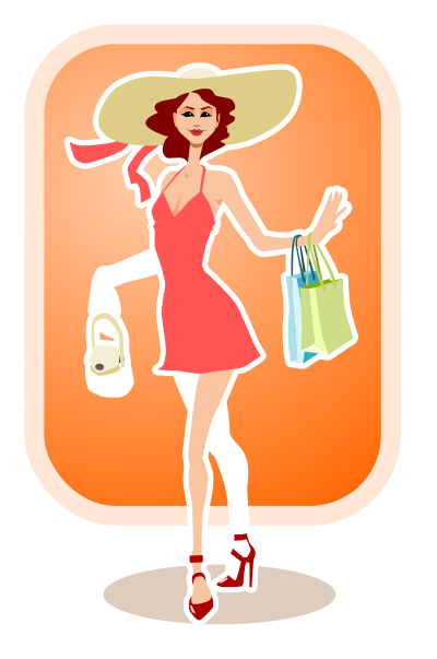 Shopping woman clipart