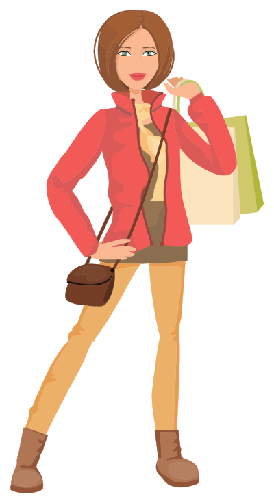 Shopping Woman Illustration clipart