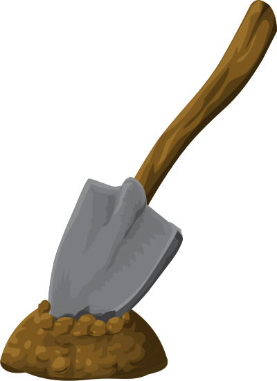 Shovel in Dirt clipart