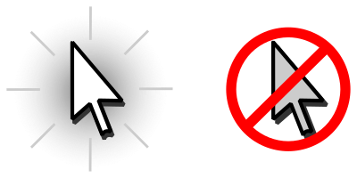 Show and hide mouse cursor clipart