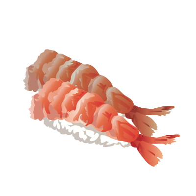 Shrimp sushi (nigiri) clipart