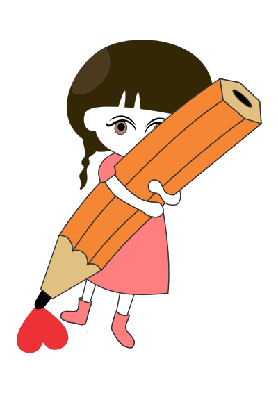 Shy Girl Draws a Heart - Fix Remix clipart