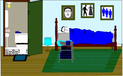 Sick in Bed clipart