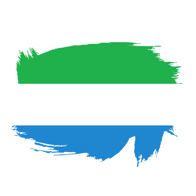 Sierra Leone flag brush stroke clipart