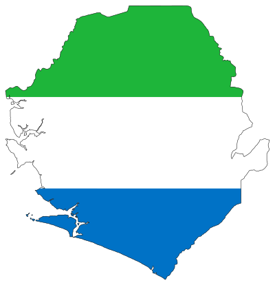 Sierra Leone Flag Map With Stroke clipart