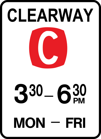 Sign-clearway 2 clipart
