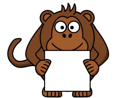 Sign-holding monkey clipart