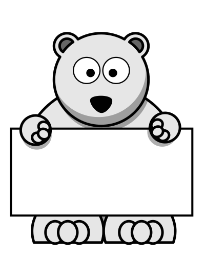 Sign-Holding Polar Bear clipart