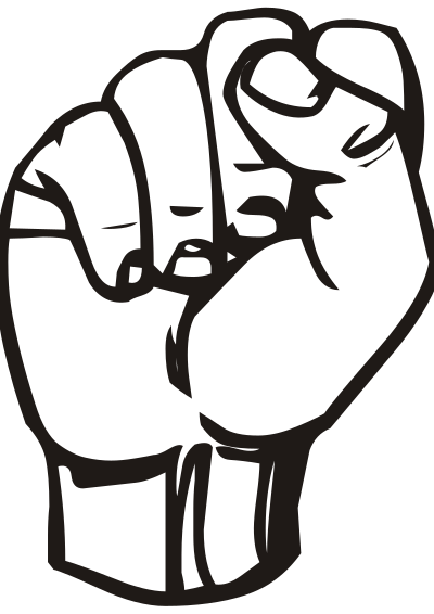Sign language S, fist clipart