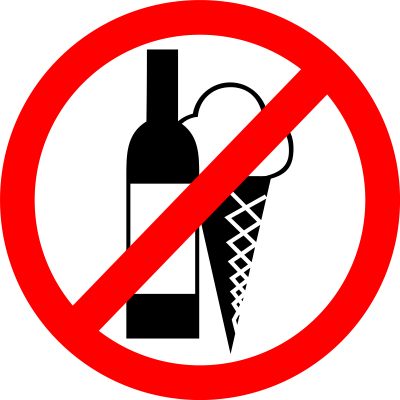 Sign "No Drinks, No Ice Cream" clipart
