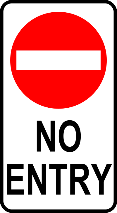 Sign-no entry clipart