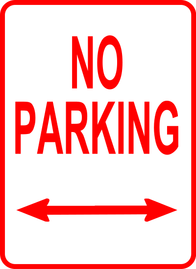 Sign-no parking clipart