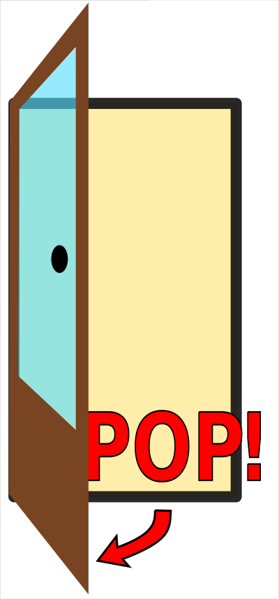 Sign "Pop the door" clipart