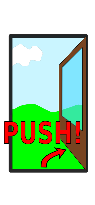 Sign "Push the door" clipart