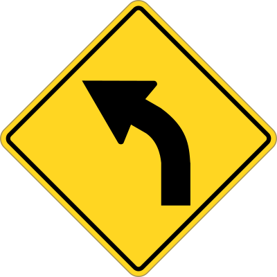 Sign turn left clipart