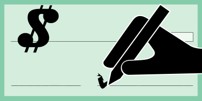Signing a check clipart