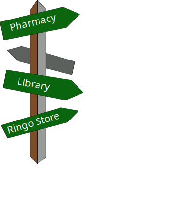 Signpost in color clipart