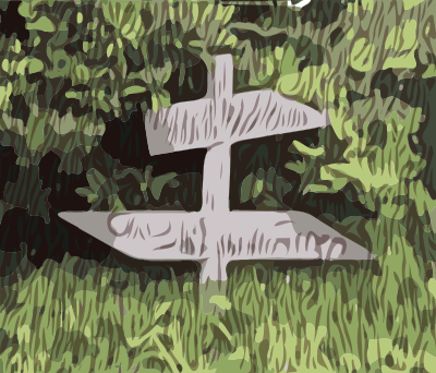 Signs in the woods clipart