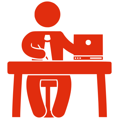 Silhouette man in a office clipart