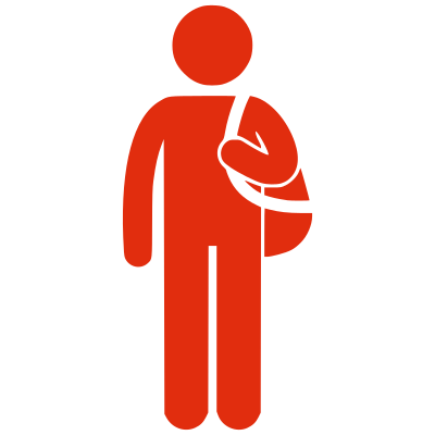 Silhouette man with bag clipart