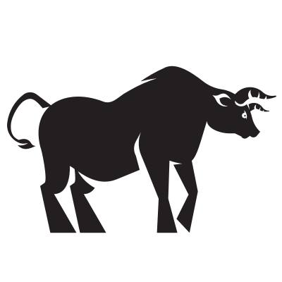 Silhouette of a bull clipart