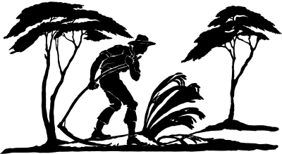 Silhouette of a Man with a Scythe clipart