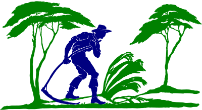 Silhouette of a Man with a Scythe - Simple Colour Remix clipart