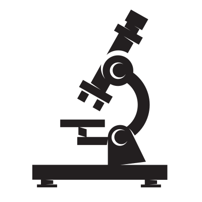 Silhouette of a microscope clipart