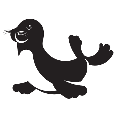 Silhouette of a seal clipart