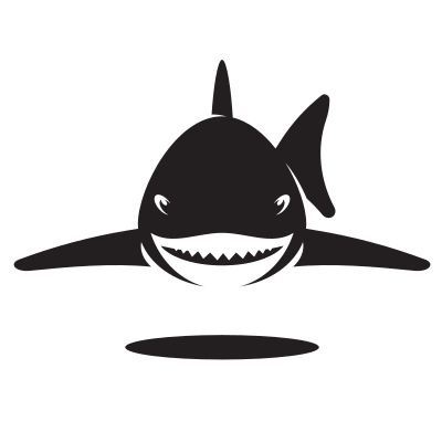 Silhouette of a shark clipart