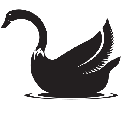 Silhouette of a swan clipart