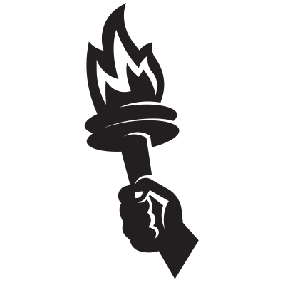 Silhouette of a torch clipart