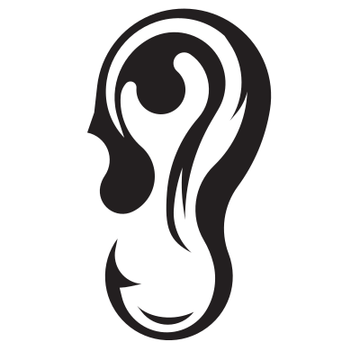 Silhouette of an ear clipart