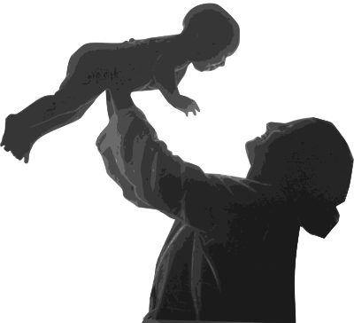 Silhouette of Mother and Baby clipart