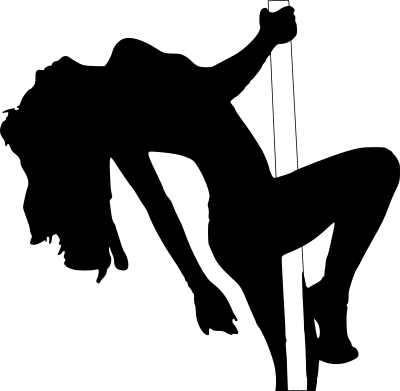 Silhouette of Stripper on a Pole clipart